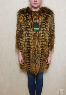 Жилет из крашенной лисы, новый