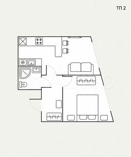 2-к квартира, 36.3 м², 5/24 эт.