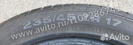 Шины 235 45 17 Сontinental контиспортконтакт 3 94Y