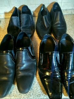 Туфли мужские чёрные классические на костюм 4 пары