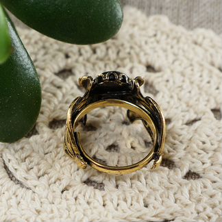 Кольцо-камея Снежная Дама Floral (10х12мм)